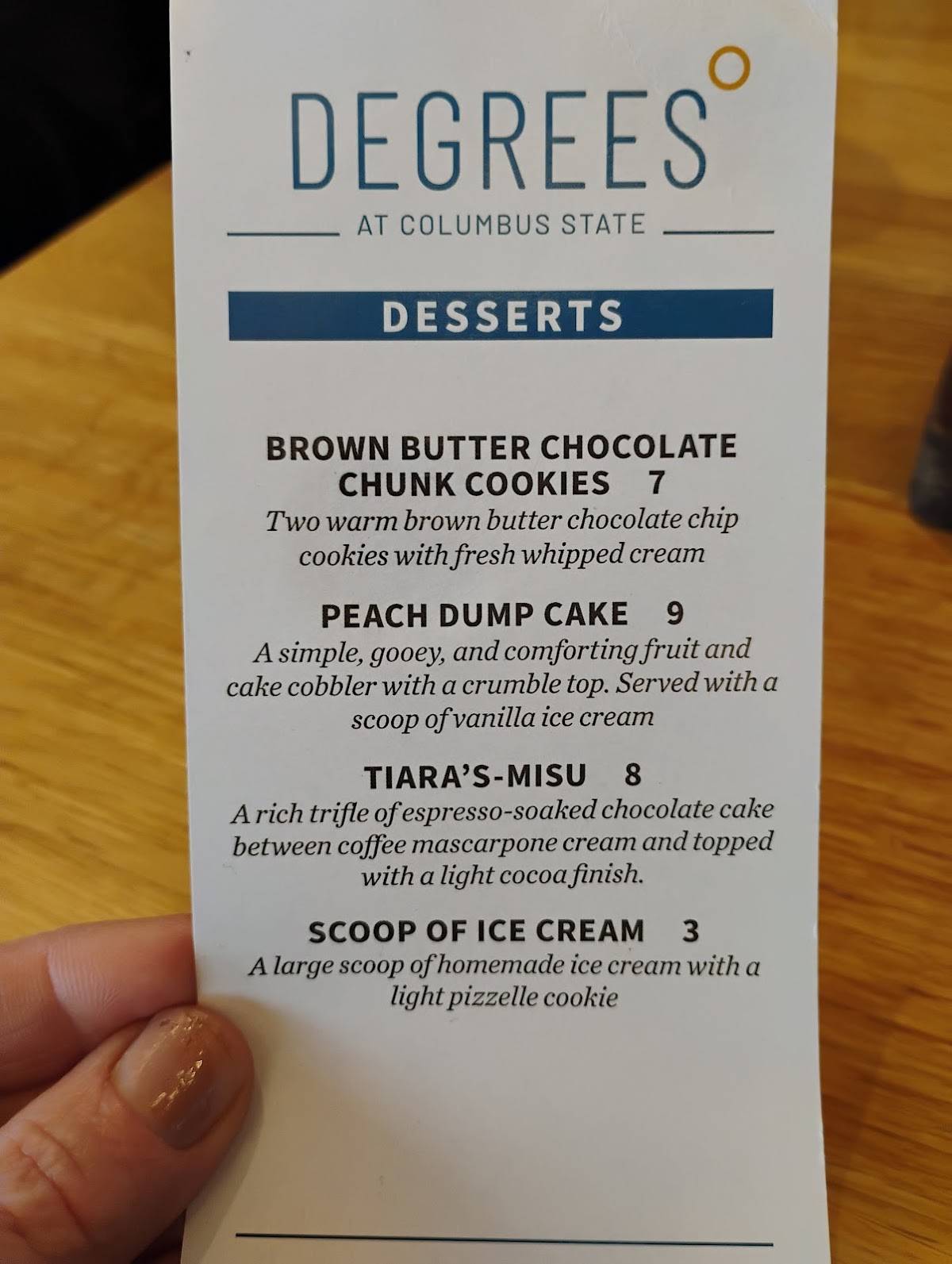 Degrees Restaurant Columbus State Community College меню
