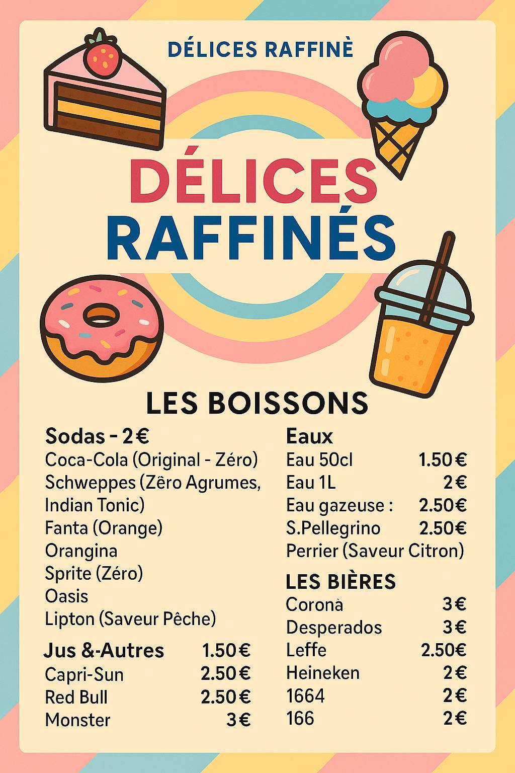 Délices Raffines меню
