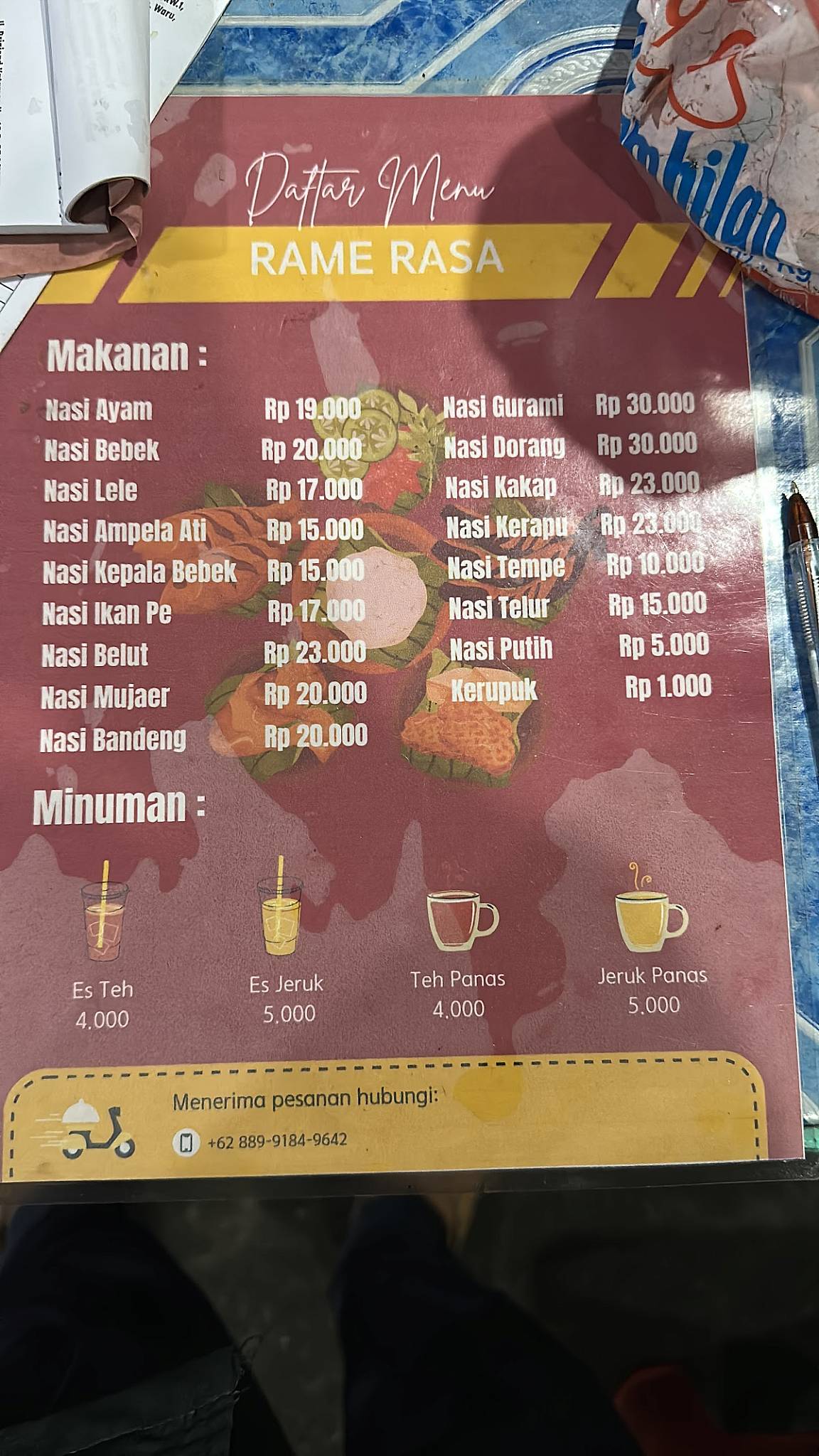 Depot "Rame Rasa" Cak To меню