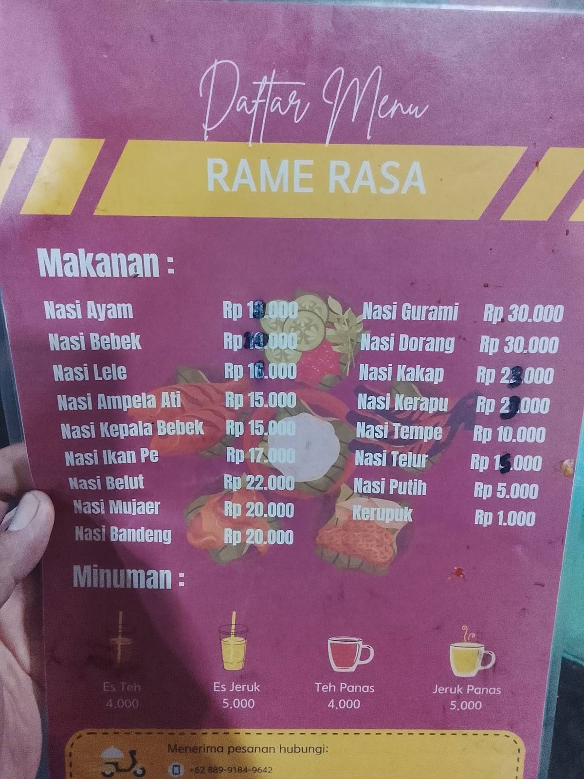 Depot "Rame Rasa" Cak To меню