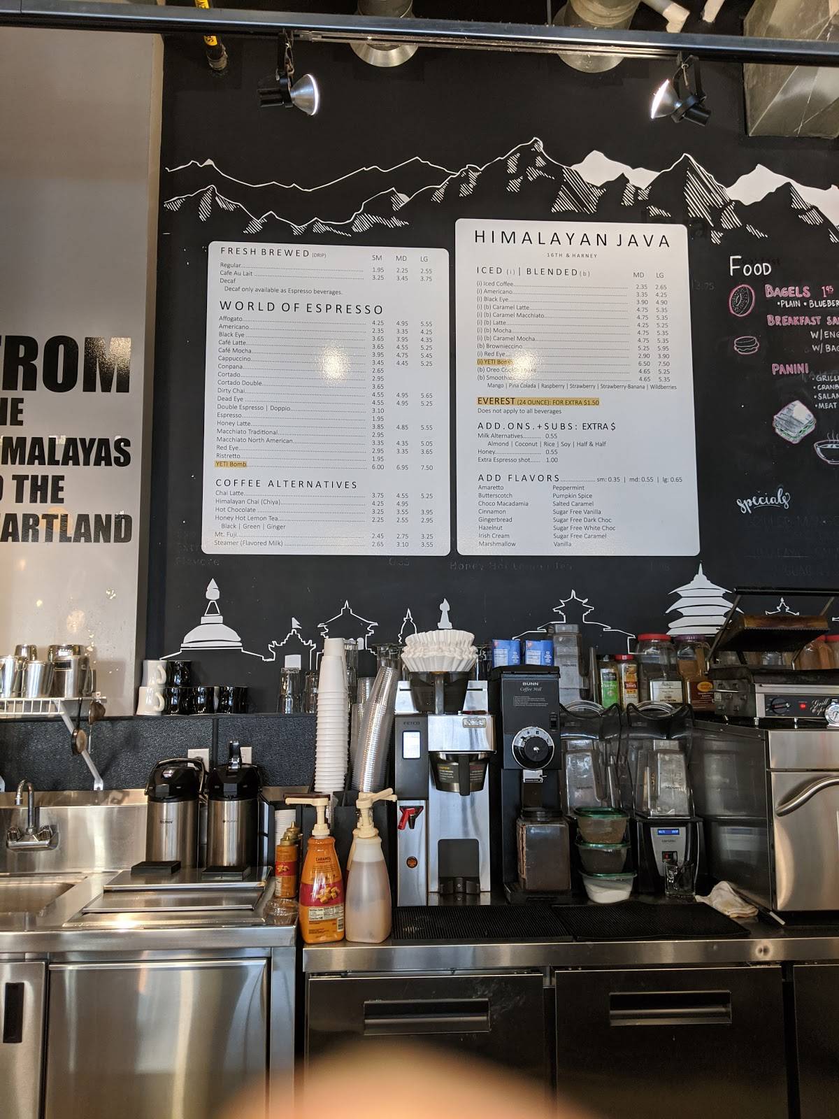 Himalayan Java меню