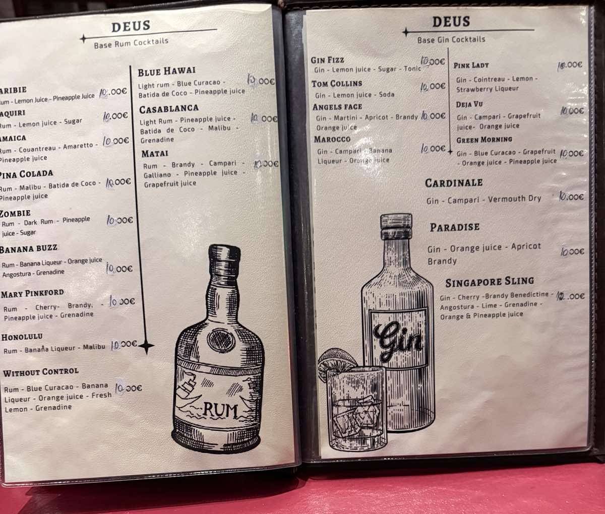 Deus coffee snack bar меню
