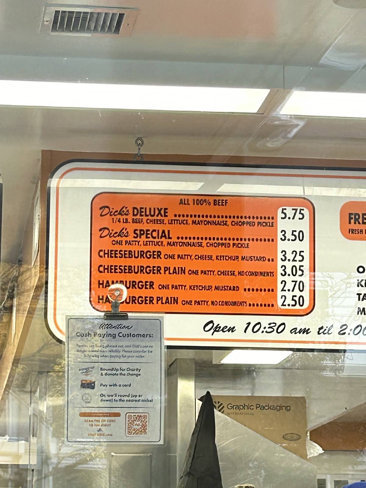 Dick's Drive-In меню