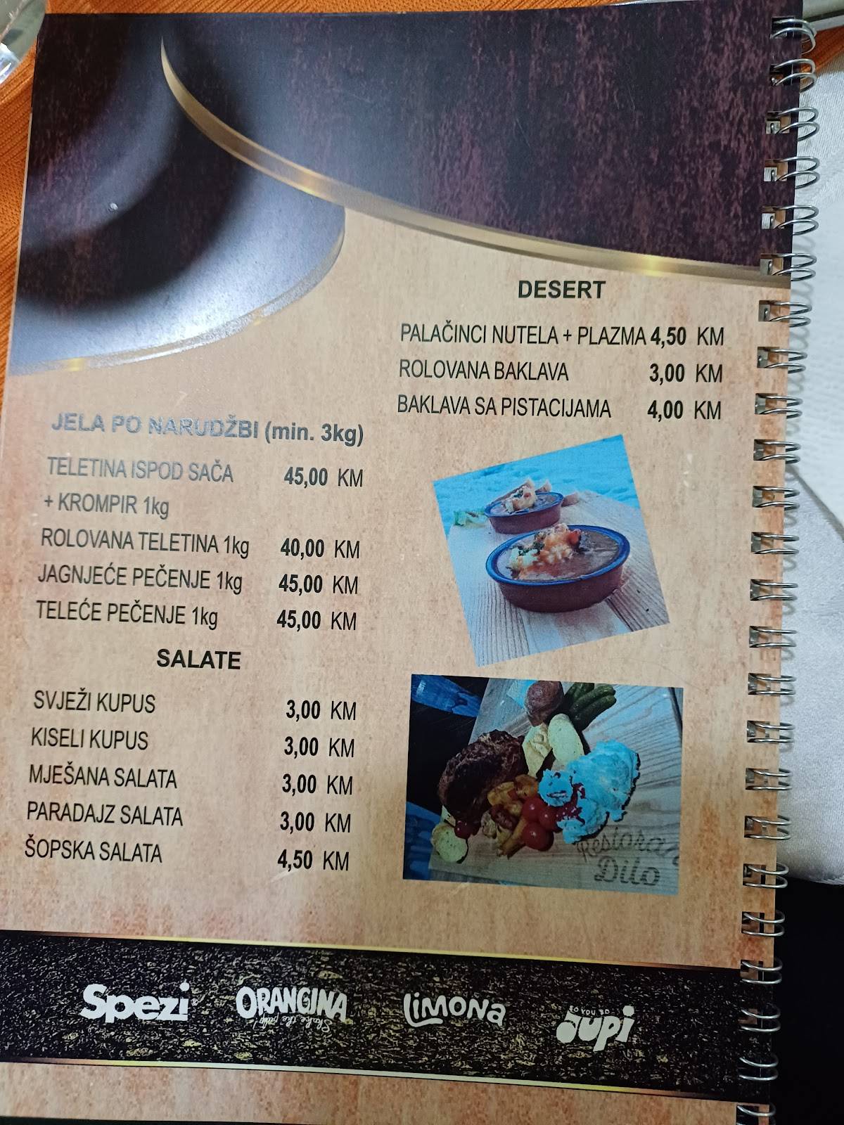 Restoran Đilo меню