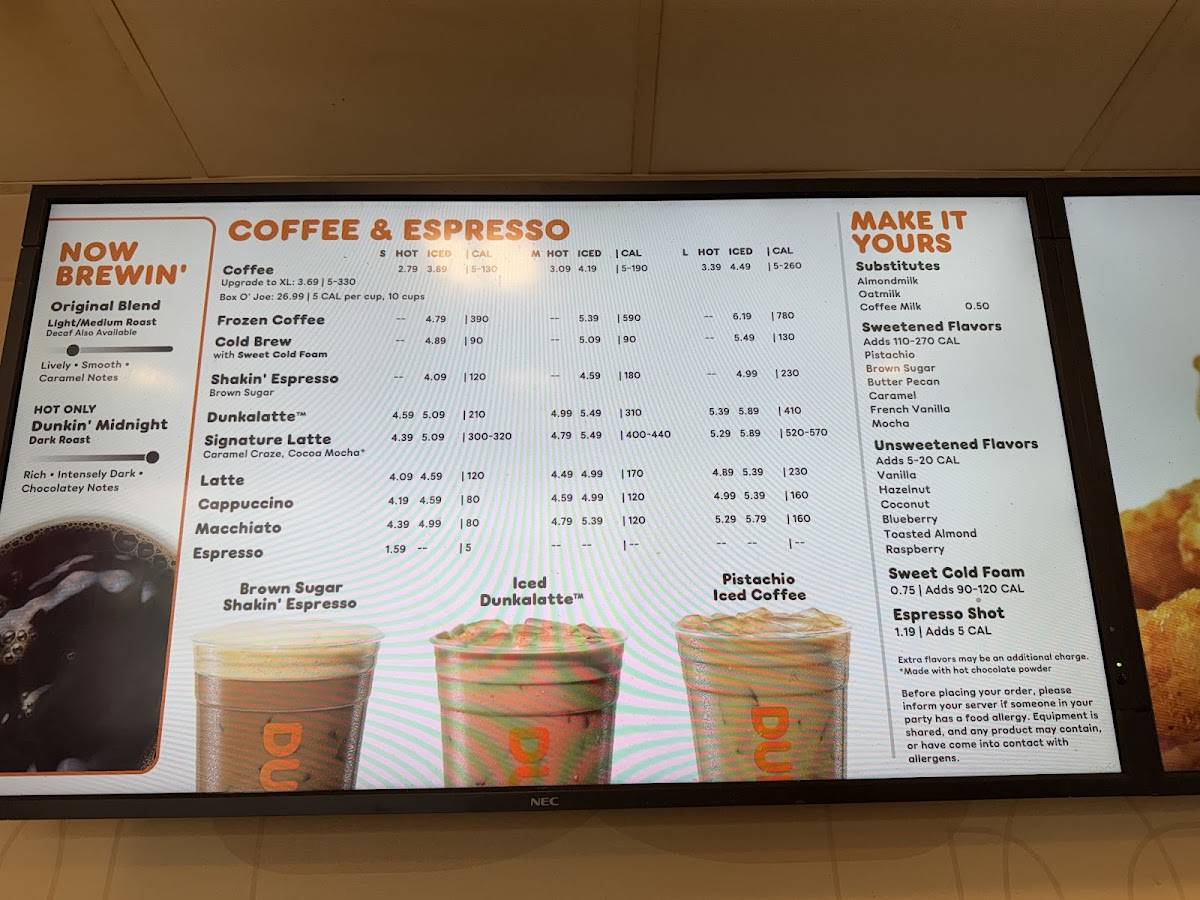 Dunkin' меню