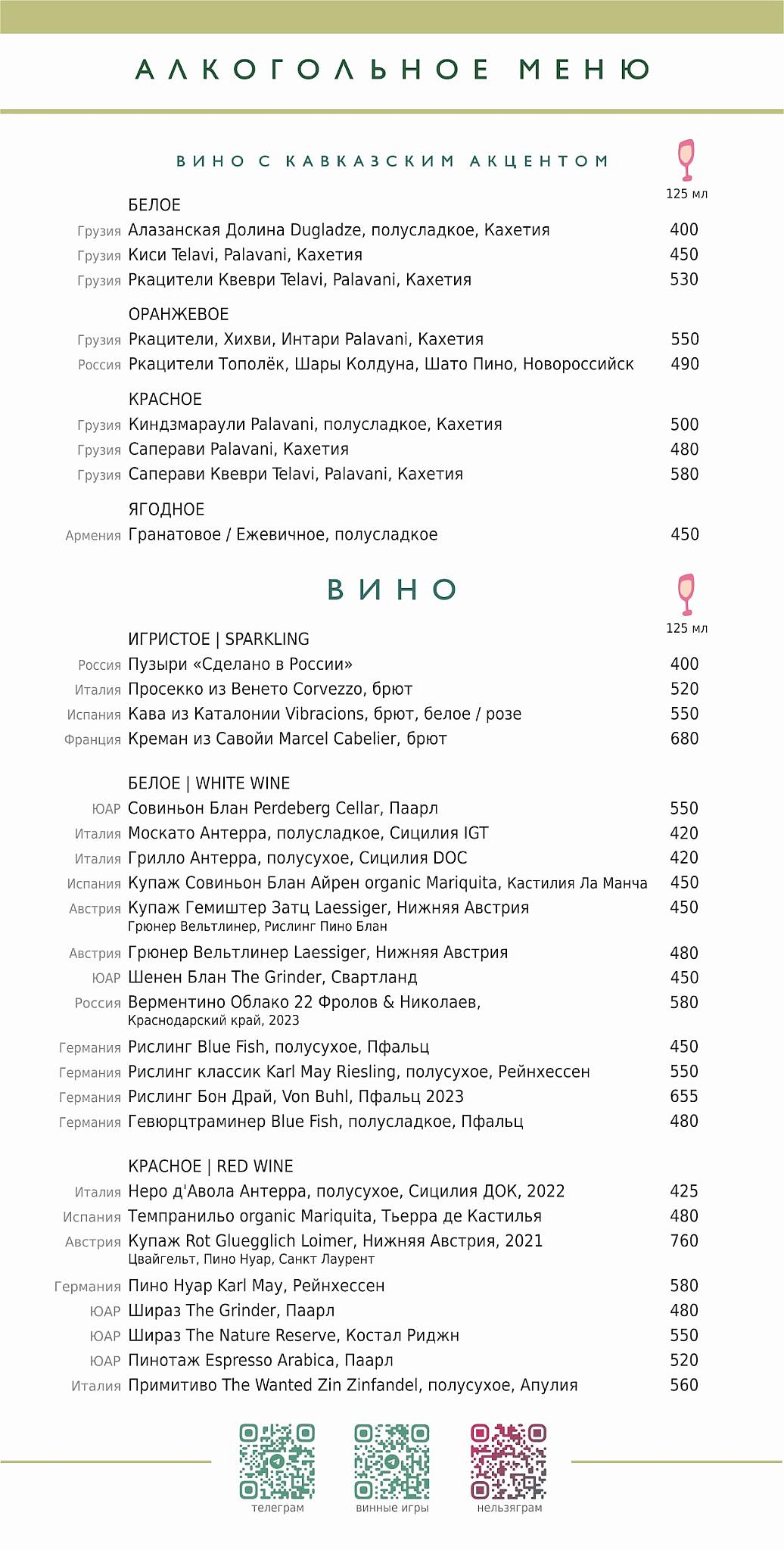 Easy Wine Буфет меню