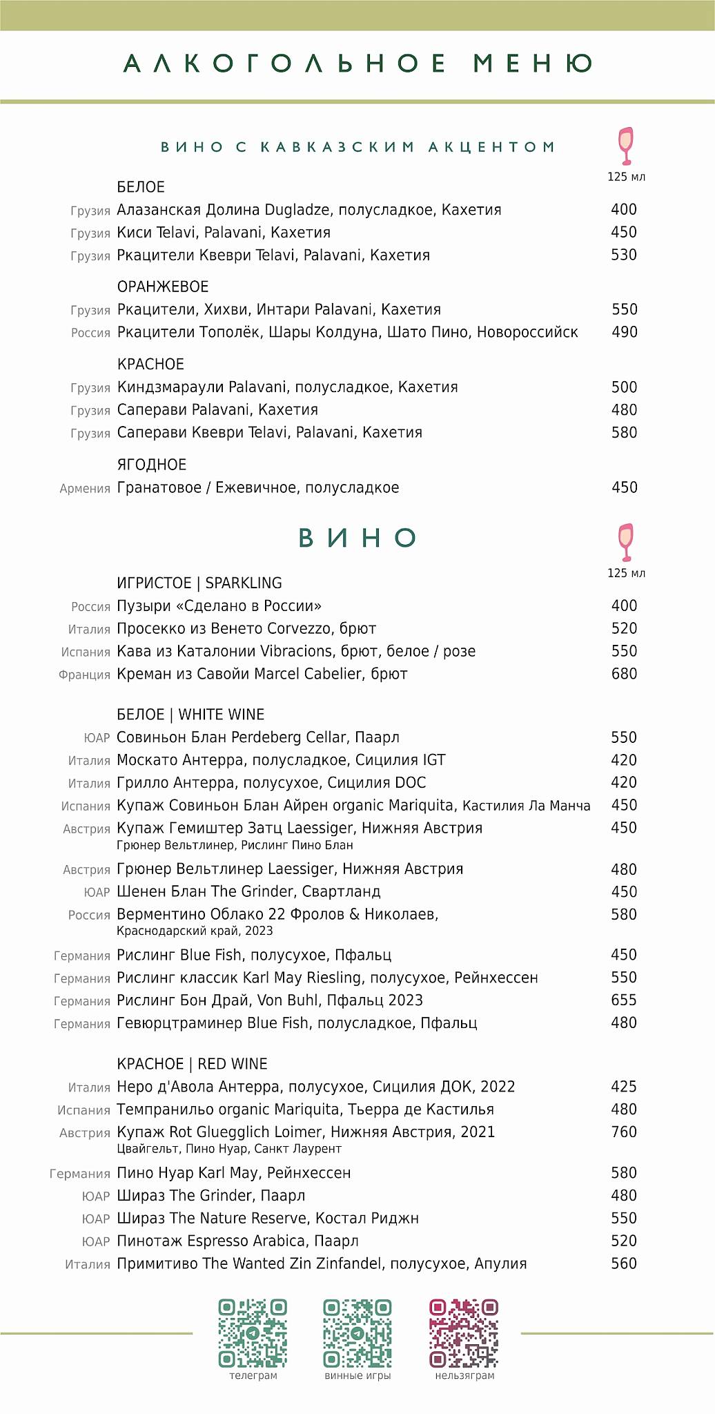 Easy Wine Буфет меню