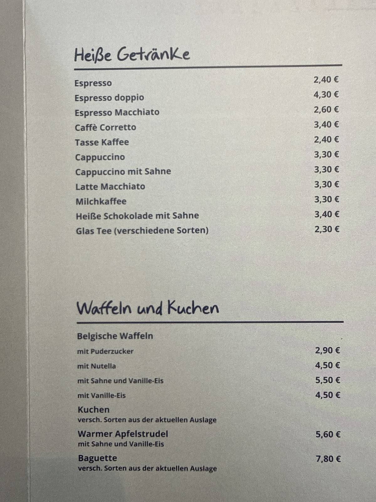 Eiscafé La Fontana Rauenberg меню