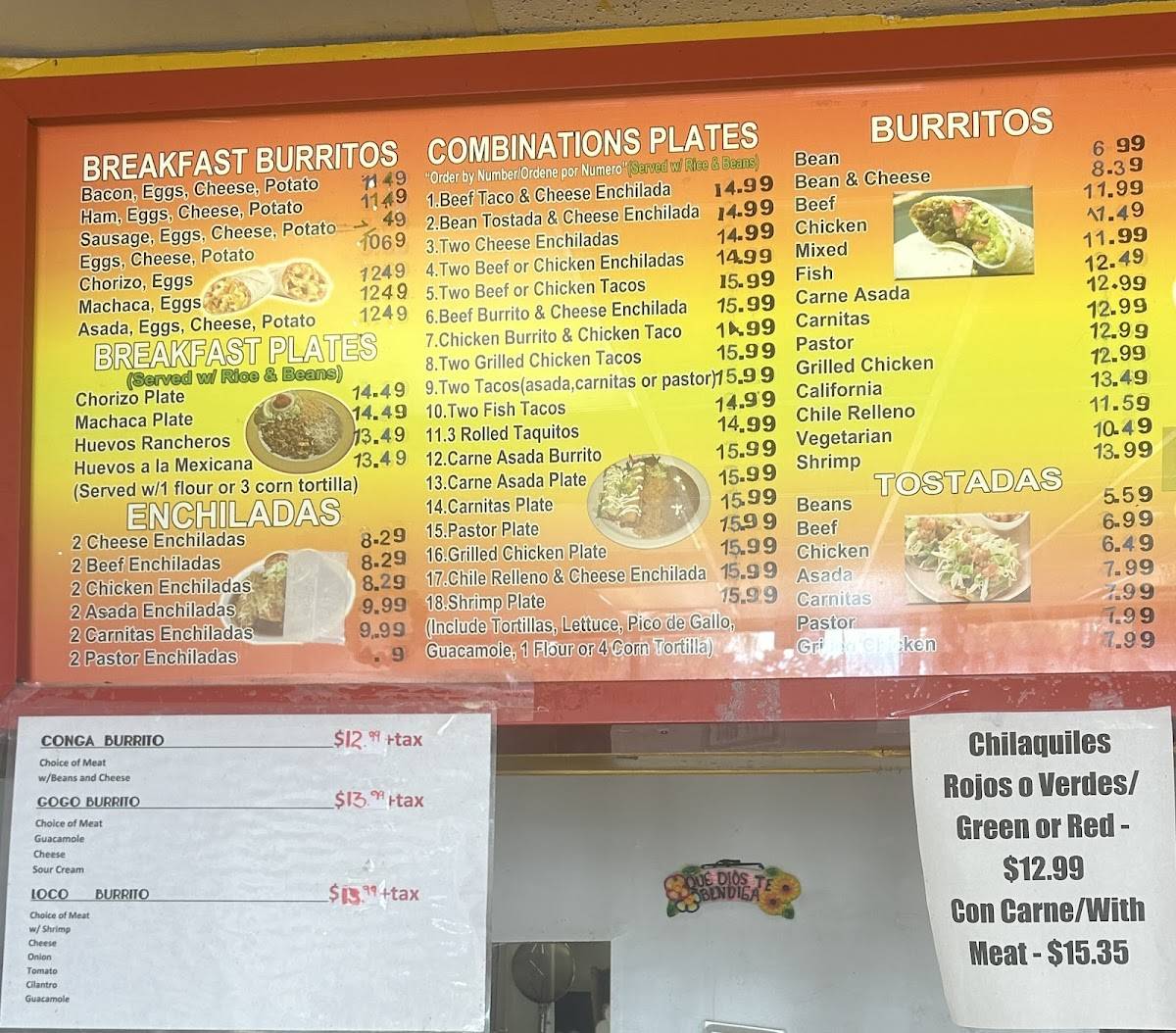 El GoGo’s Taco Shop меню