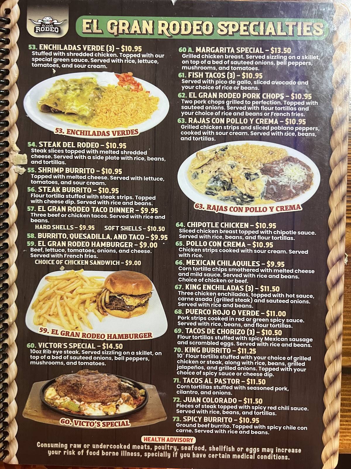 El Gran Rodeó меню
