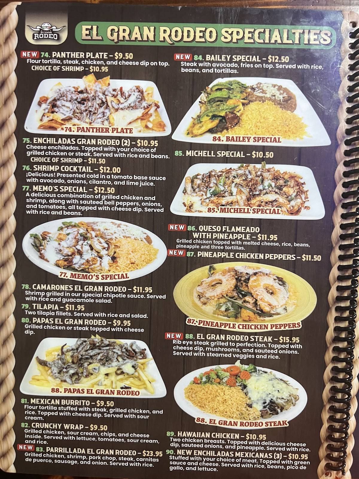 El Gran Rodeó меню