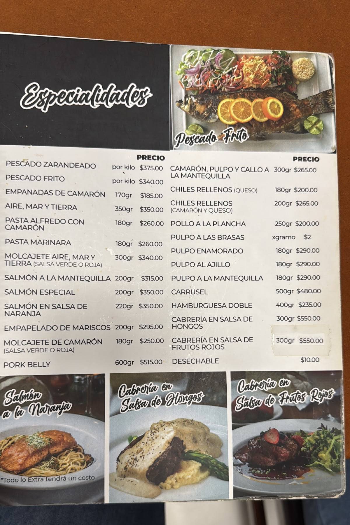 El Güero Rocha Restaurante меню