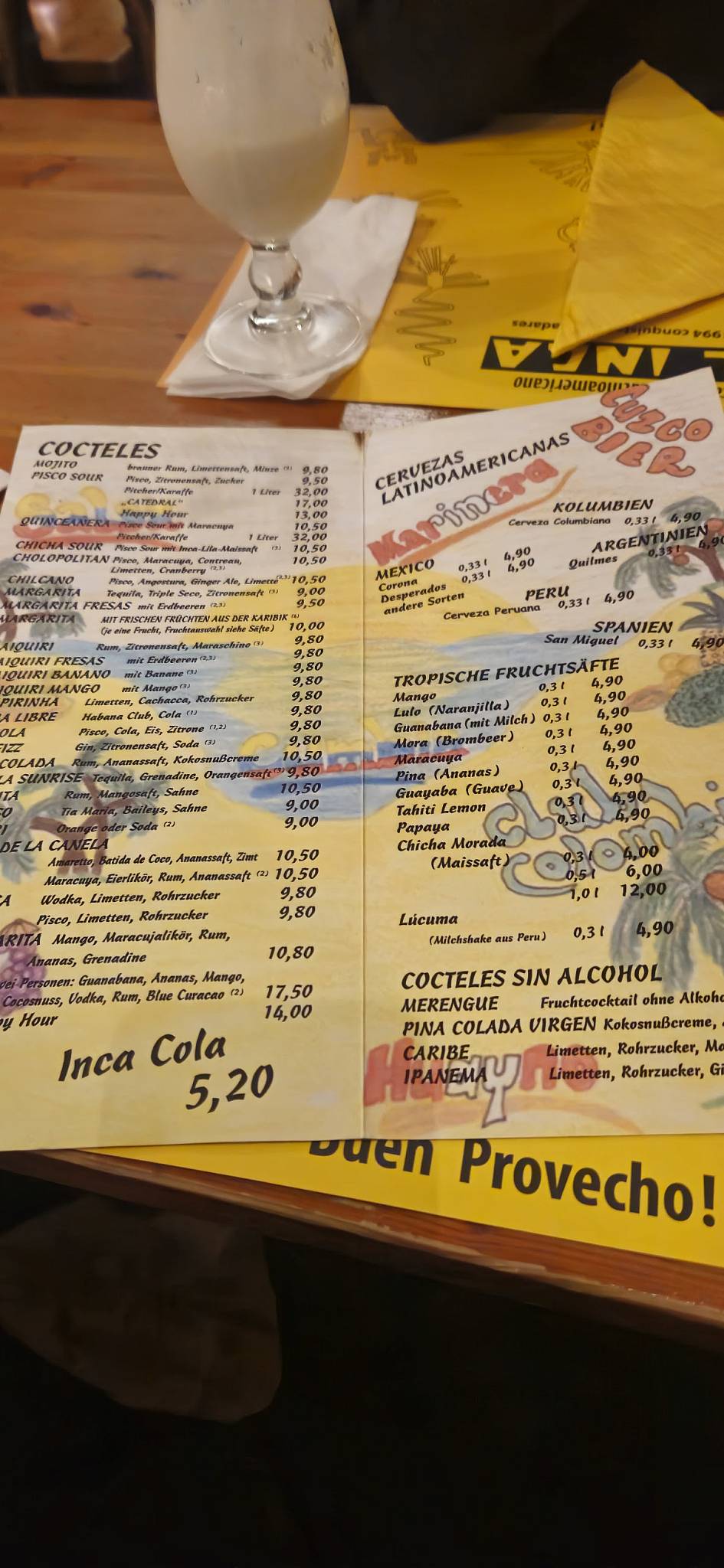 El Inca Restaurant меню