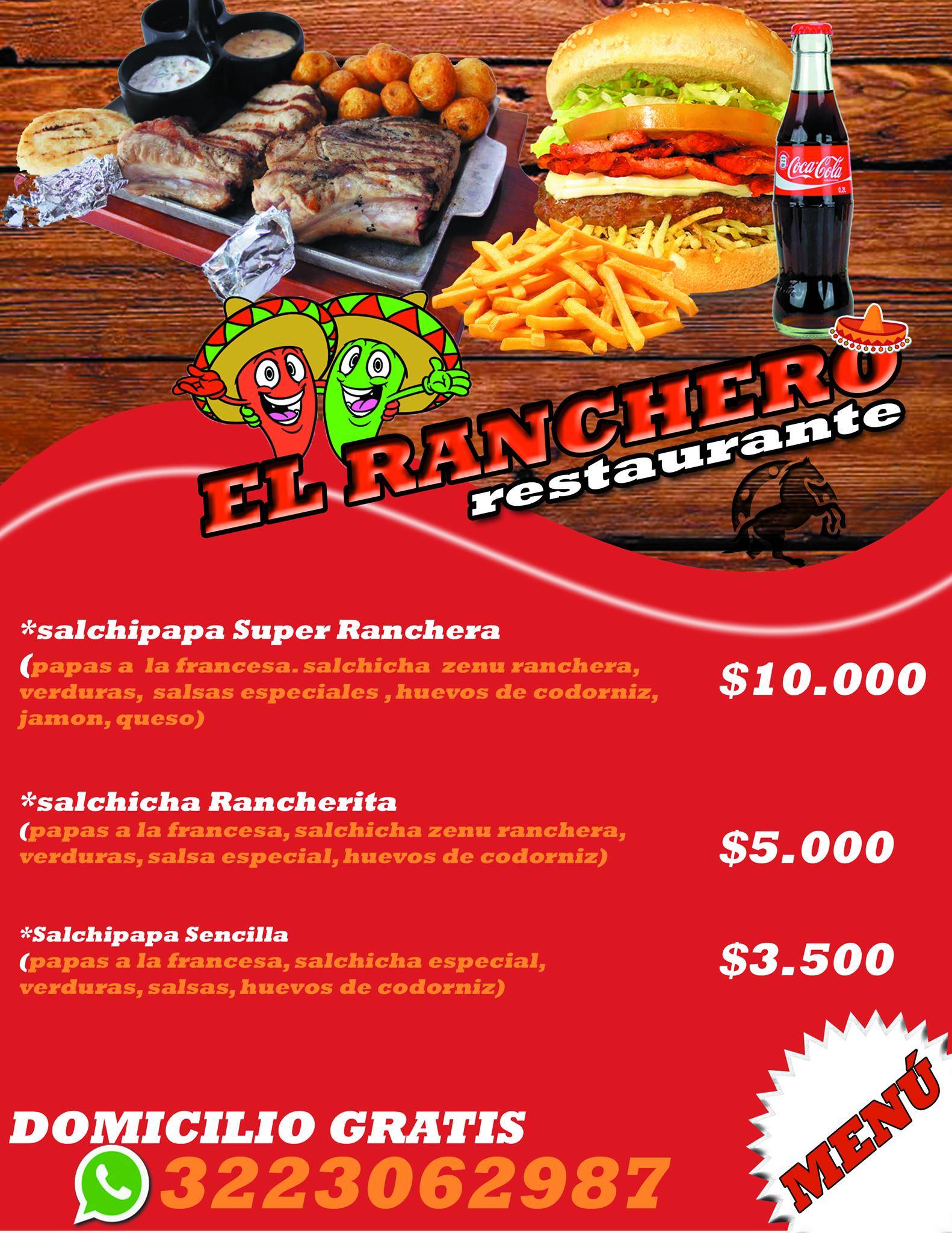 El Ranchero Restaurante меню