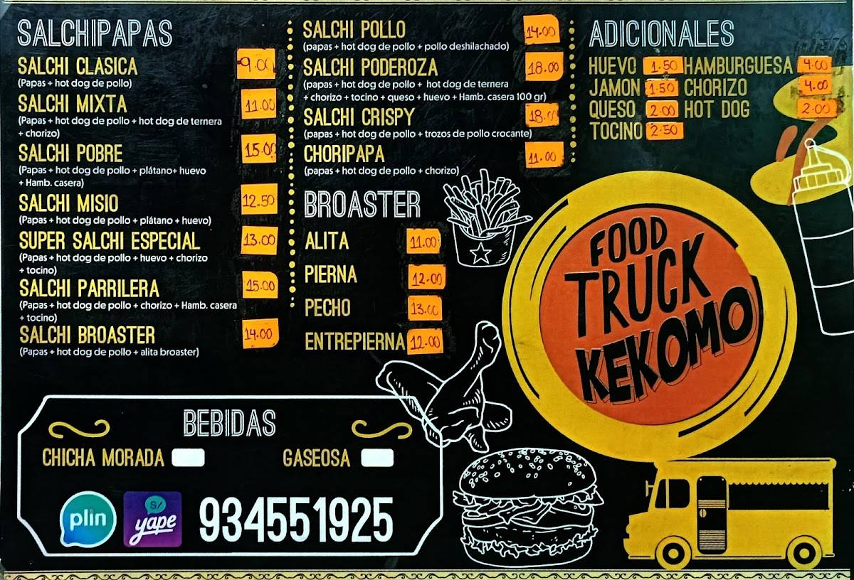 FOOD TRUCK KEKOMO меню
