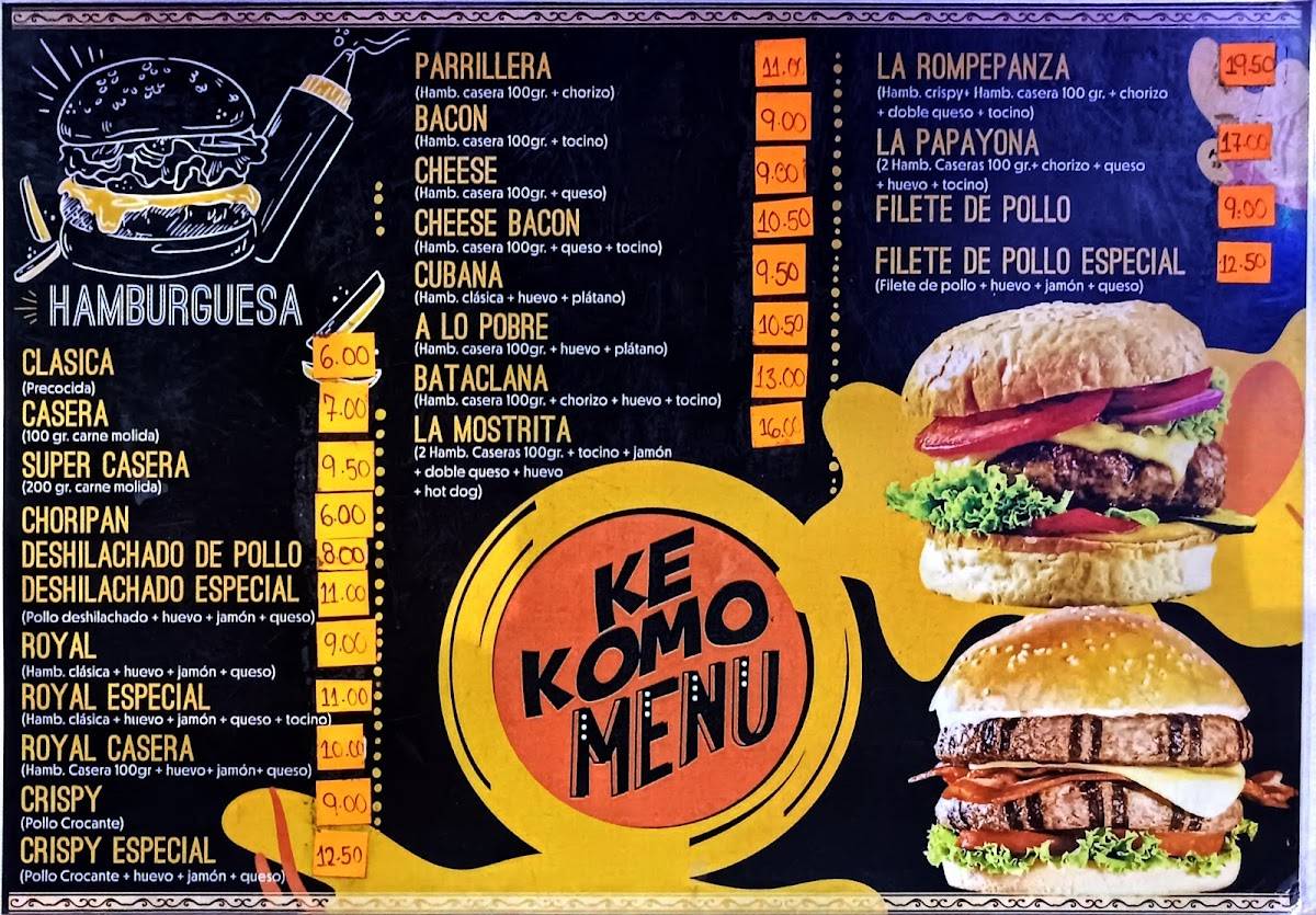 FOOD TRUCK KEKOMO меню