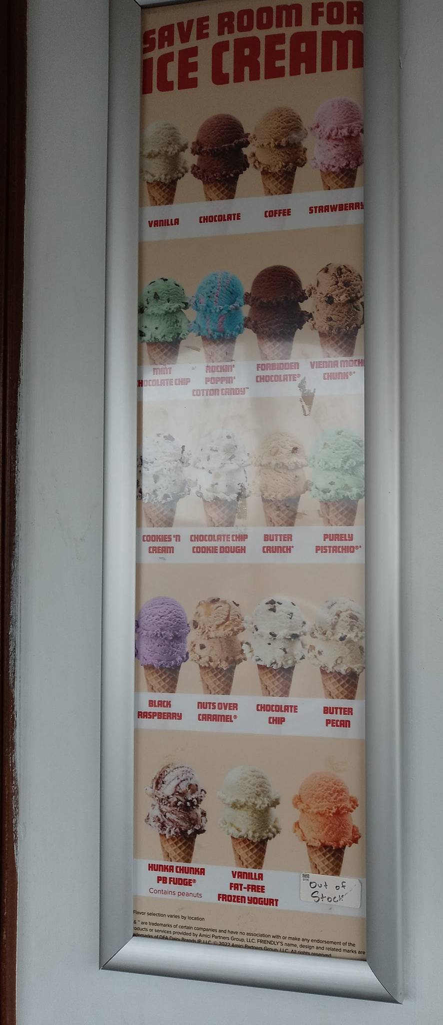 Friendly's меню