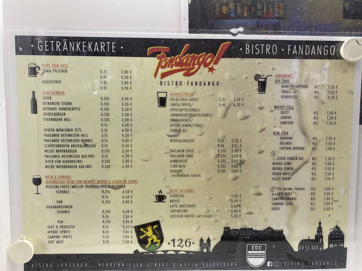 Fandango - Heidelberg меню