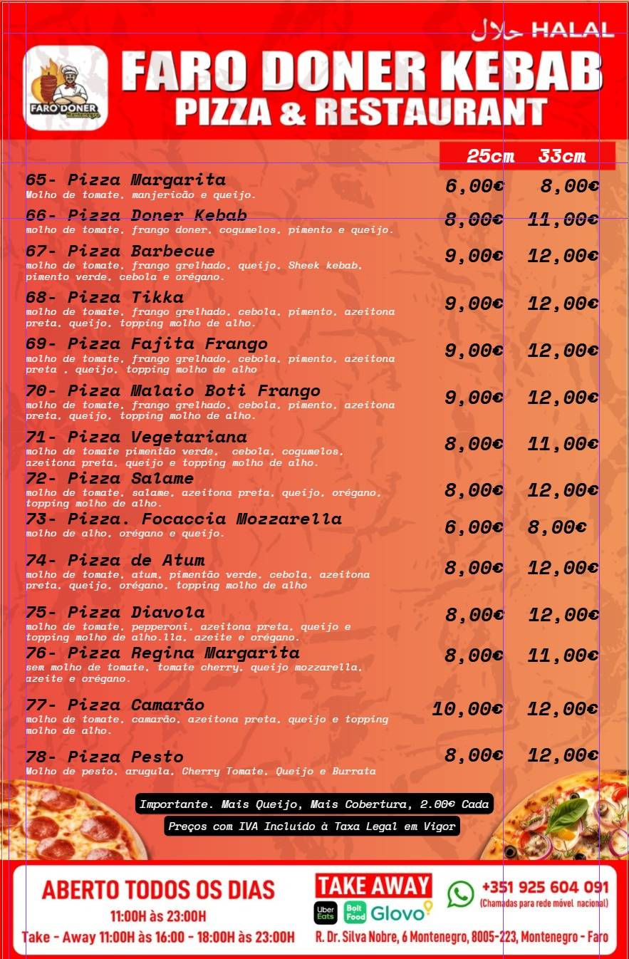 Faro Doner kebab Pizza & Restaurent меню