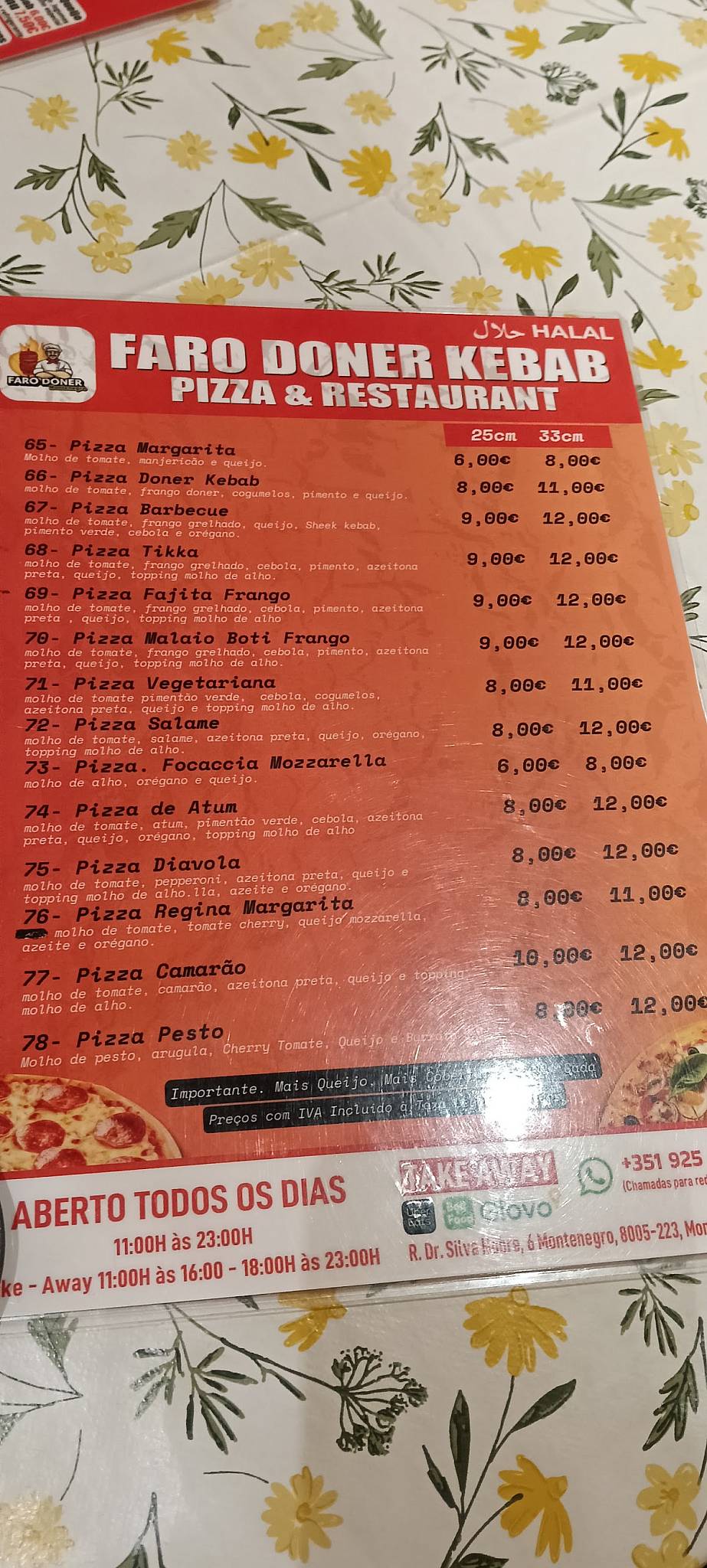 Faro Doner kebab Pizza & Restaurent меню