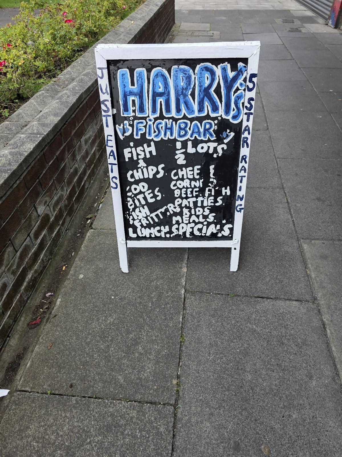 Harry's fish and chips меню