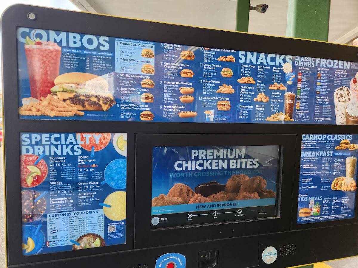 Sonic Drive-In меню