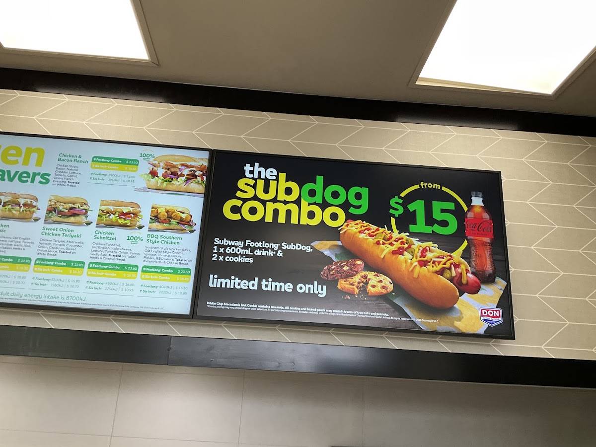 Subway меню