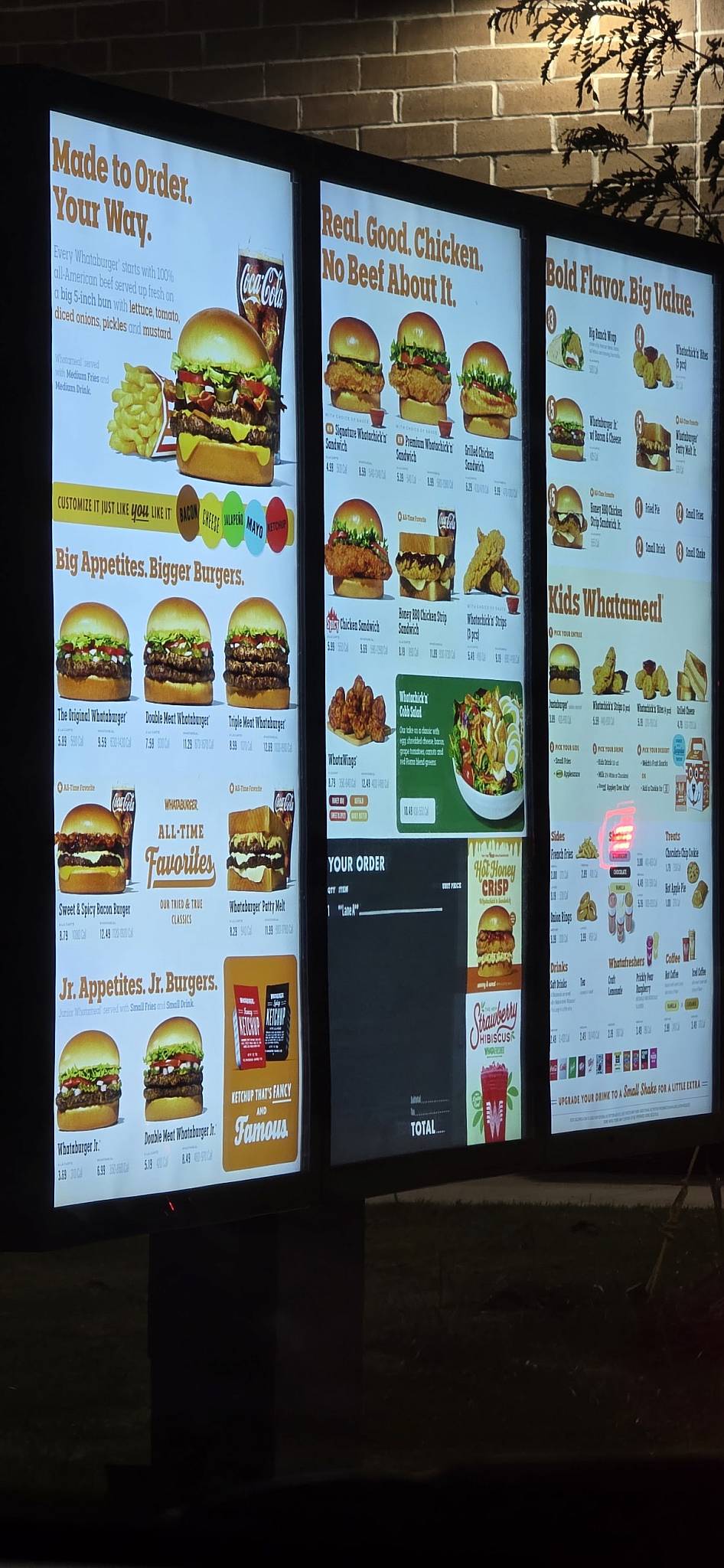 Whataburger меню