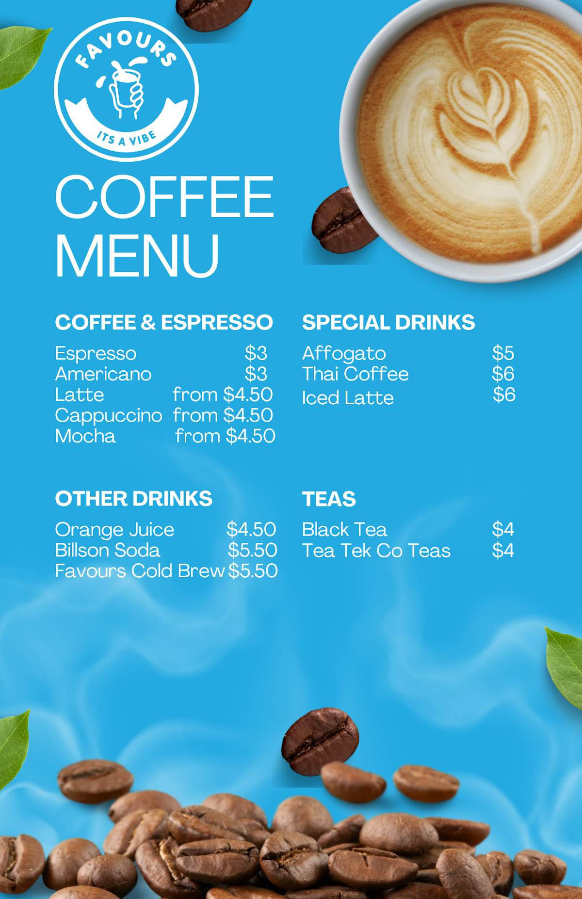 Favours Coffee меню