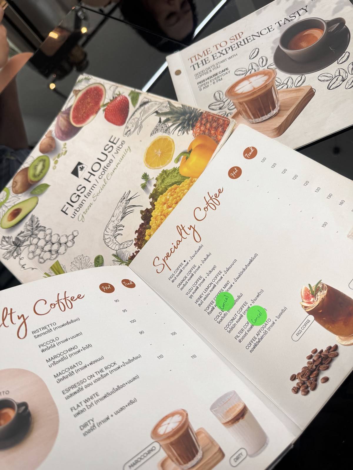 Figs House Cafe меню