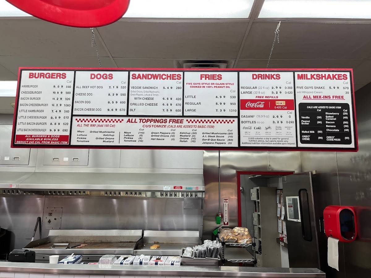 Five Guys меню