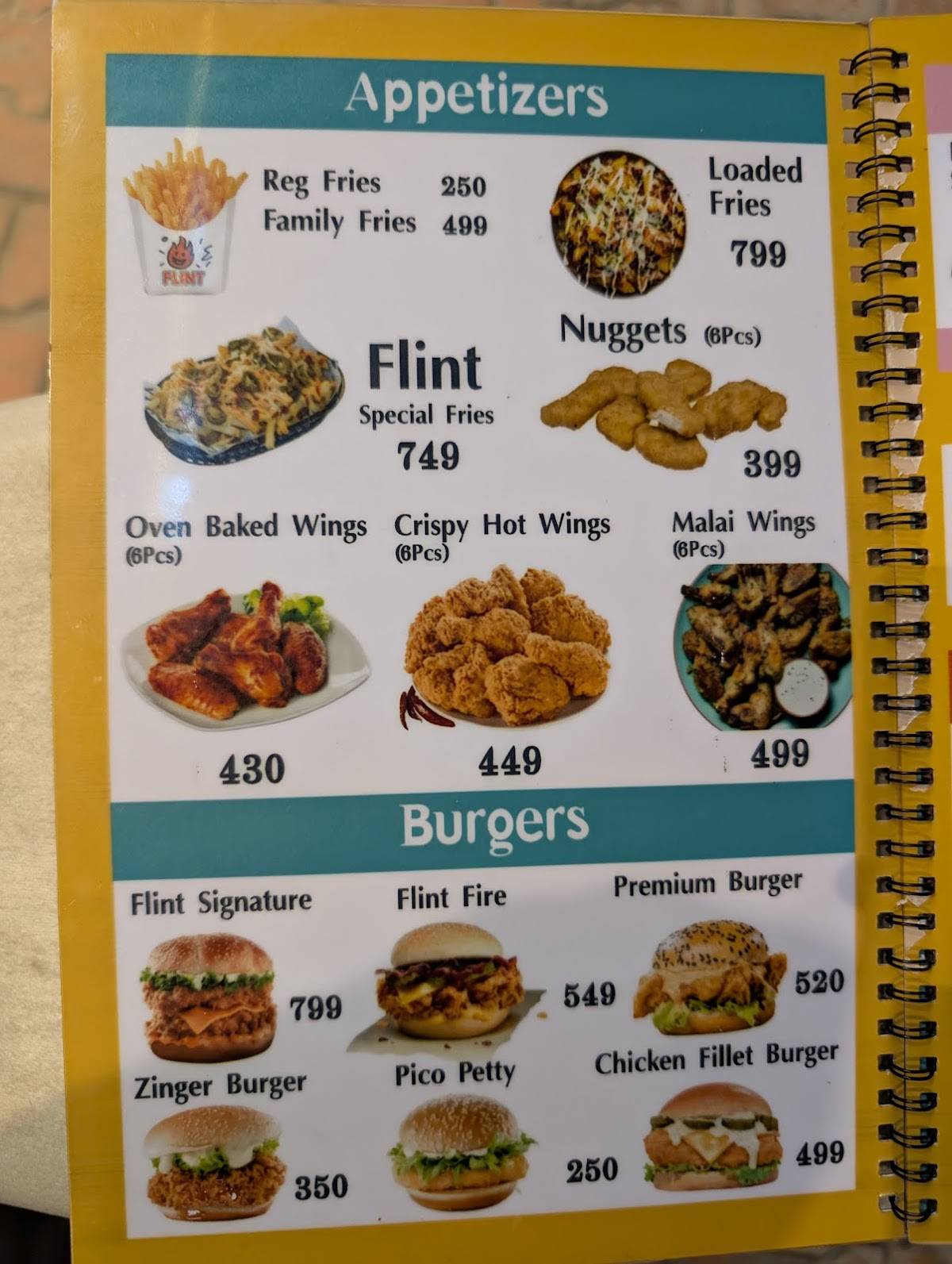 Flint Multan меню