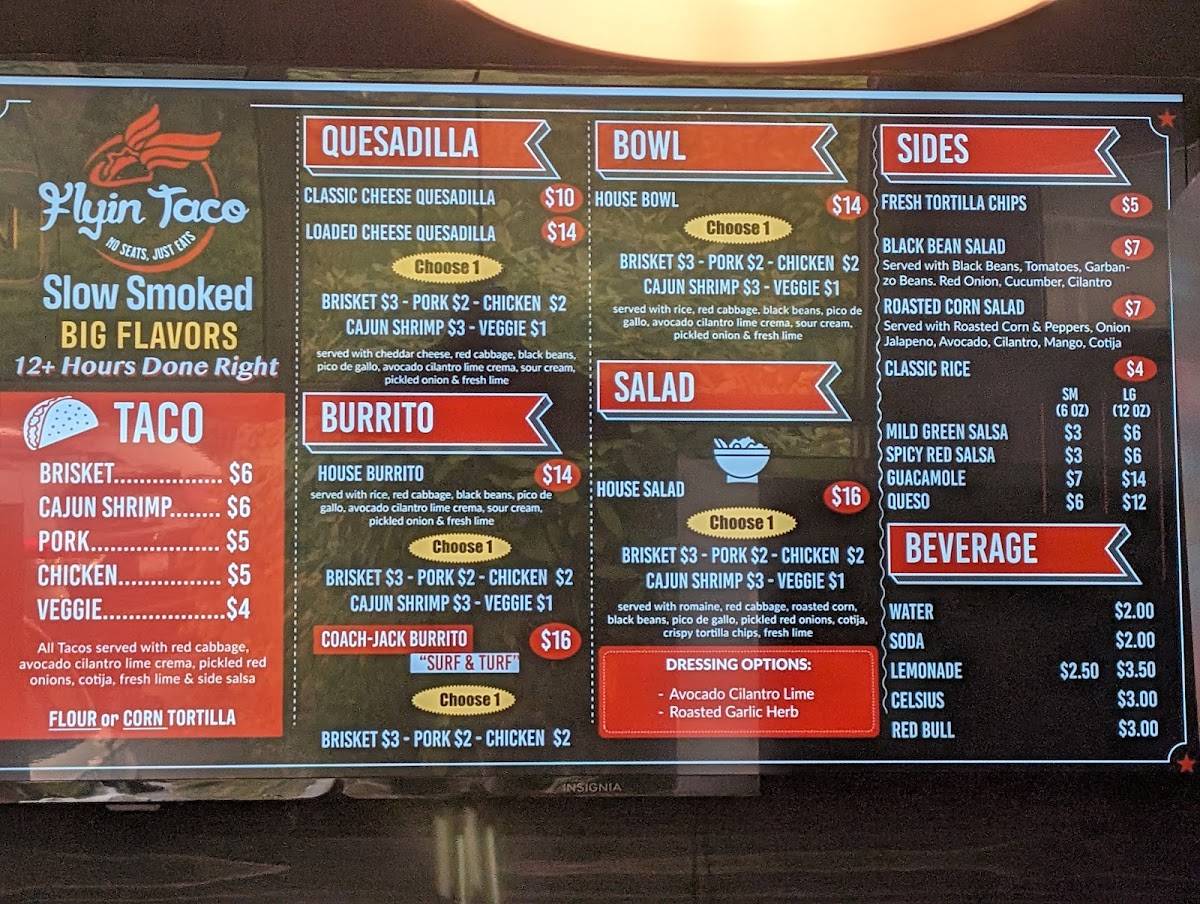 Flyin Taco меню