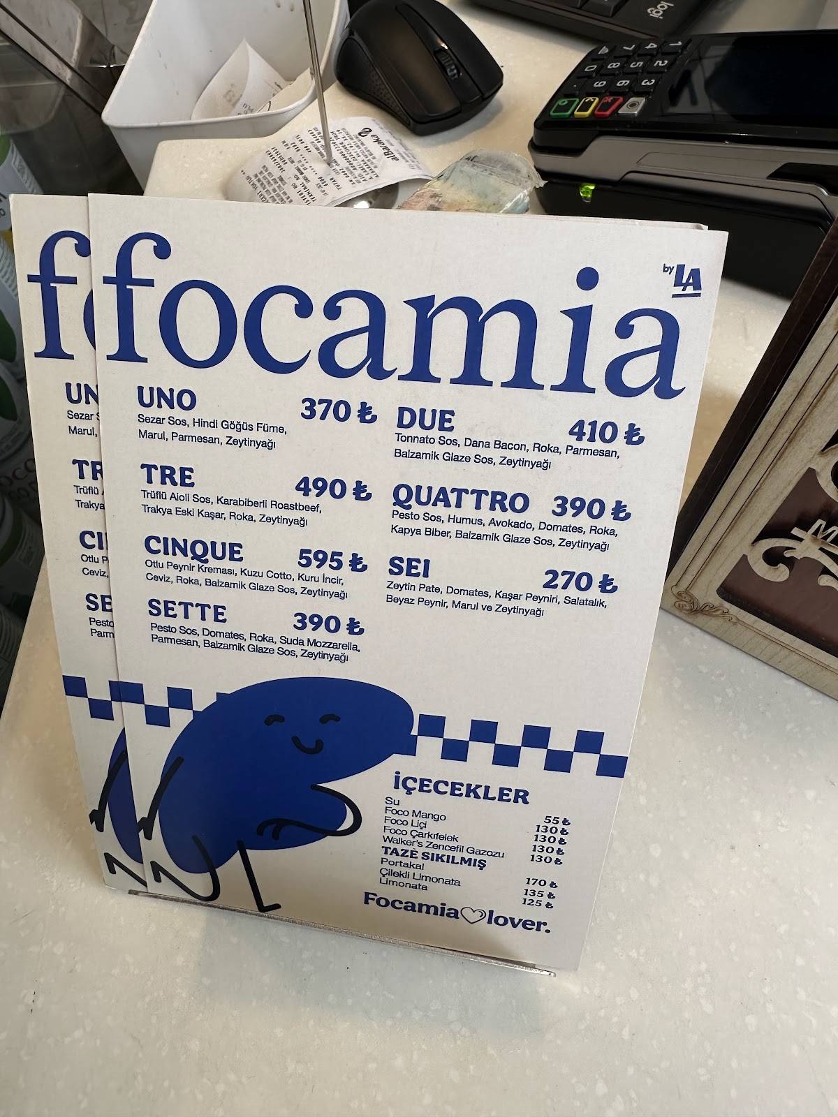Focamia меню