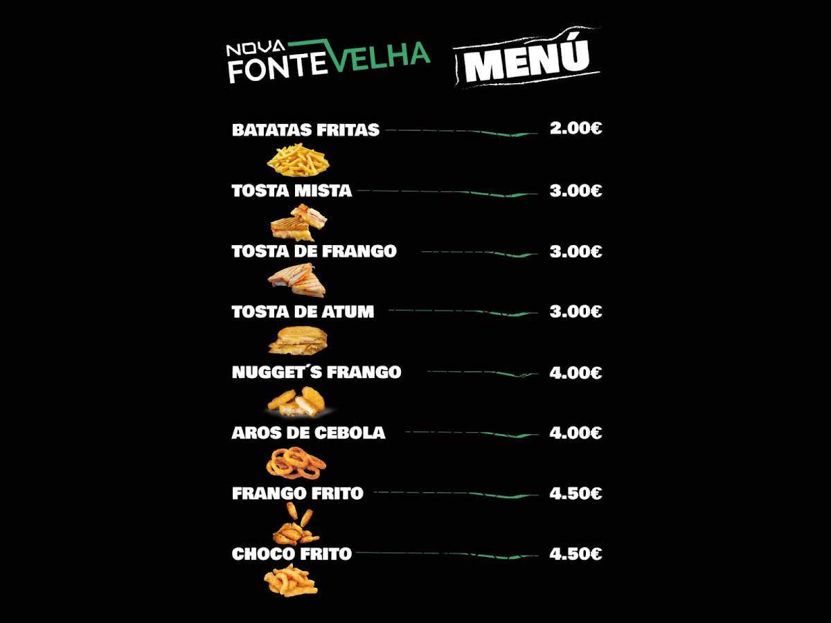 Fonte Velha меню