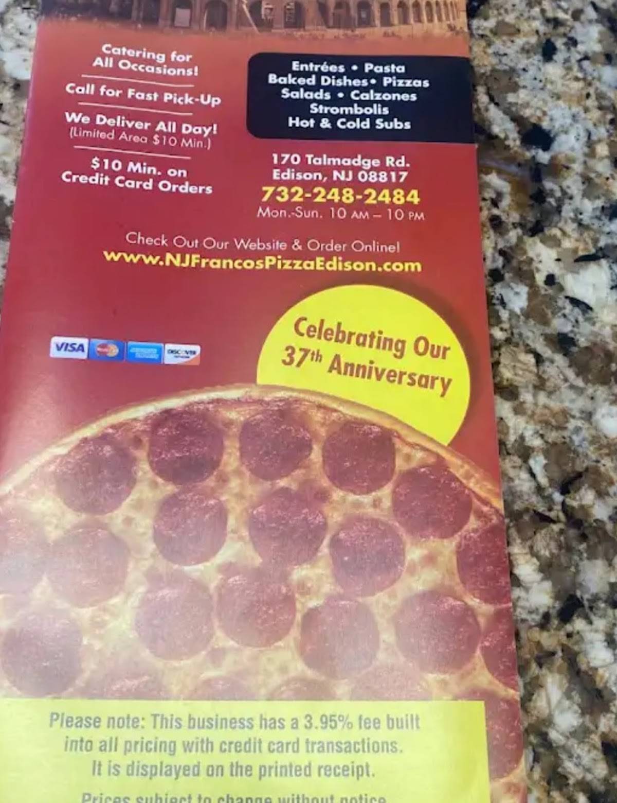 Franco's Pizza меню