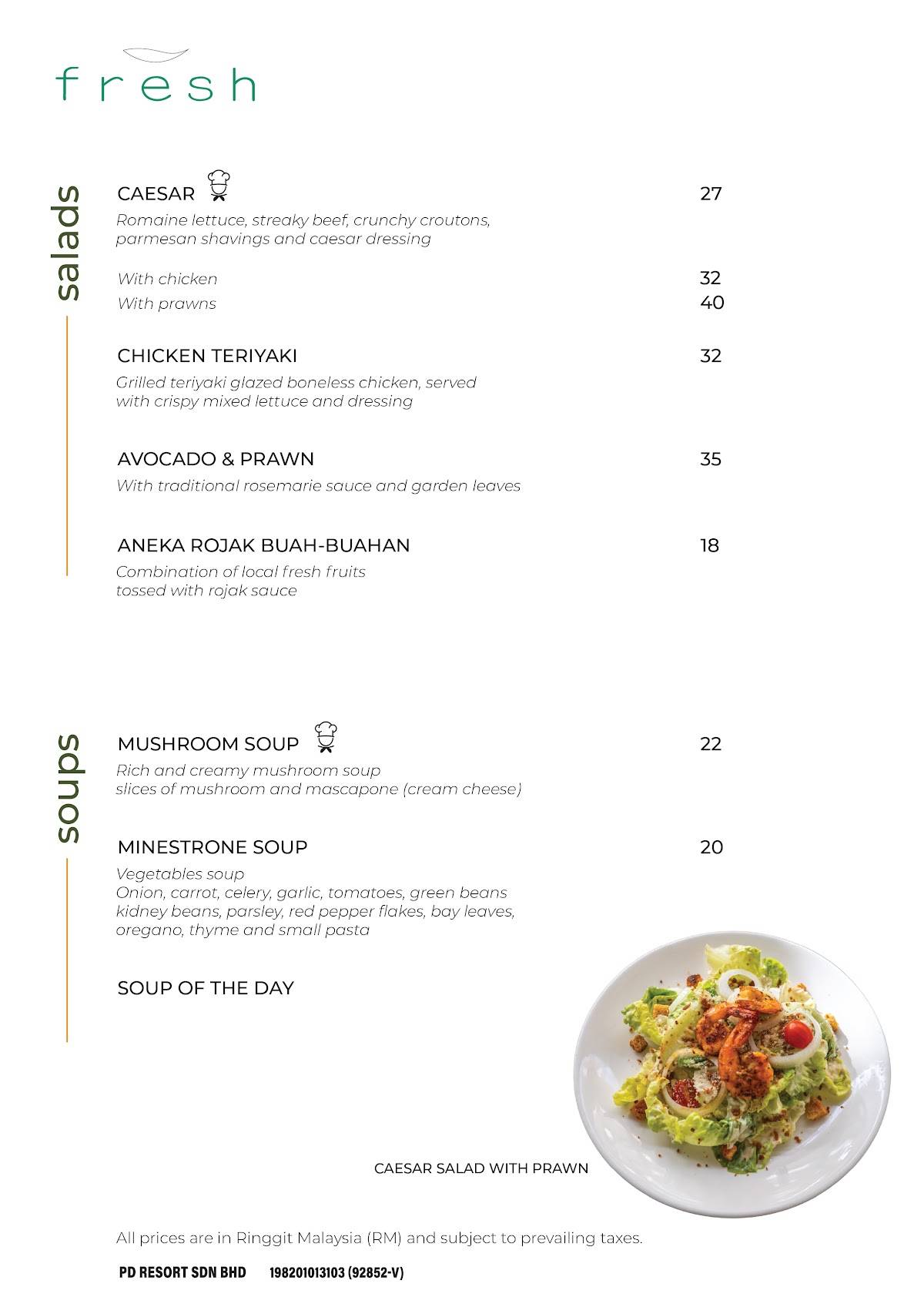 Fresh Restaurant меню
