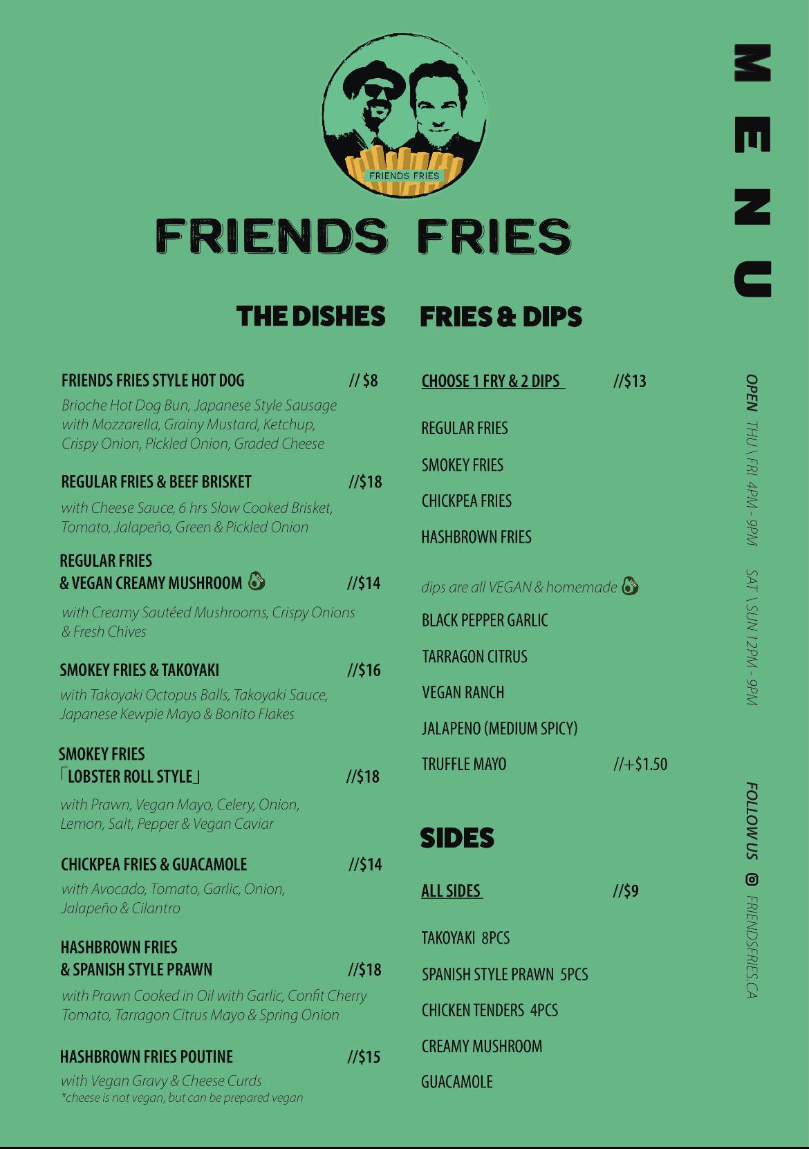 Friends Fries меню