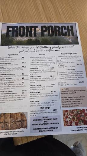 Front Porch Restaurant меню
