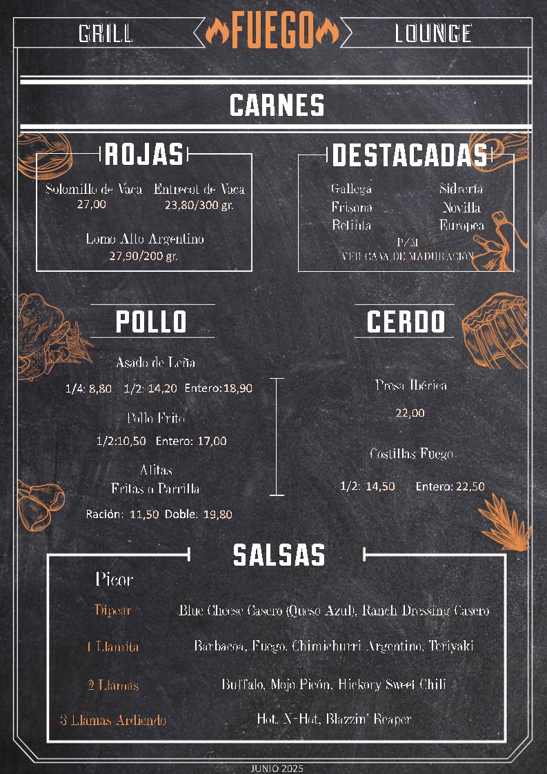 Fuego меню