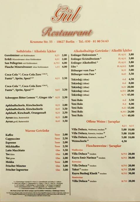 Gül меню
