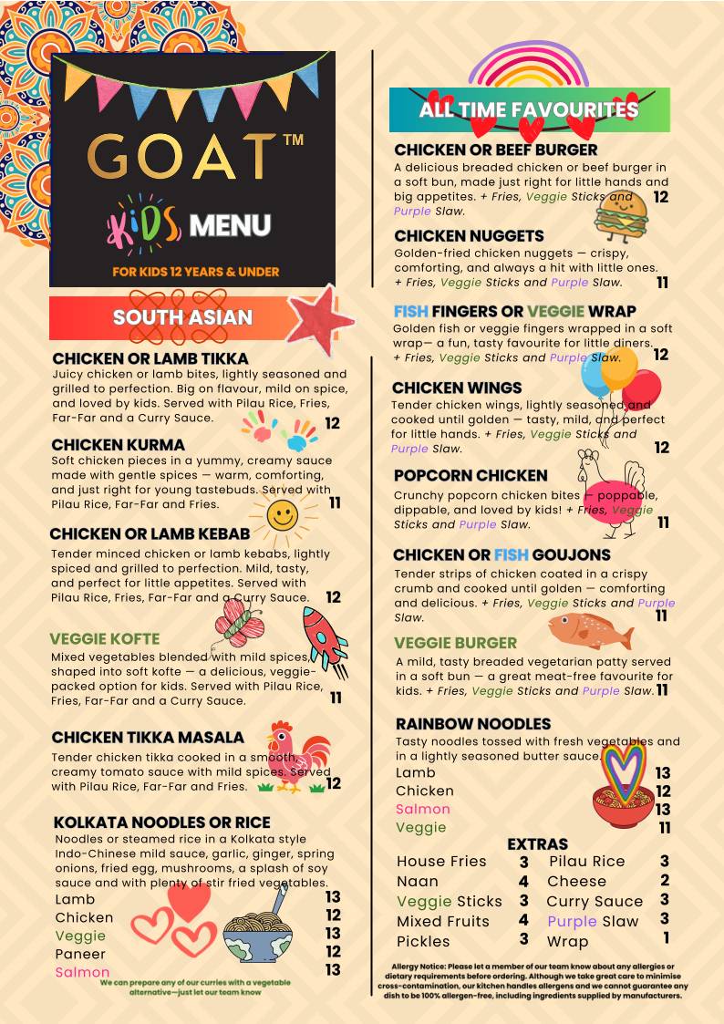 GOAT Brasserie & Lounge меню