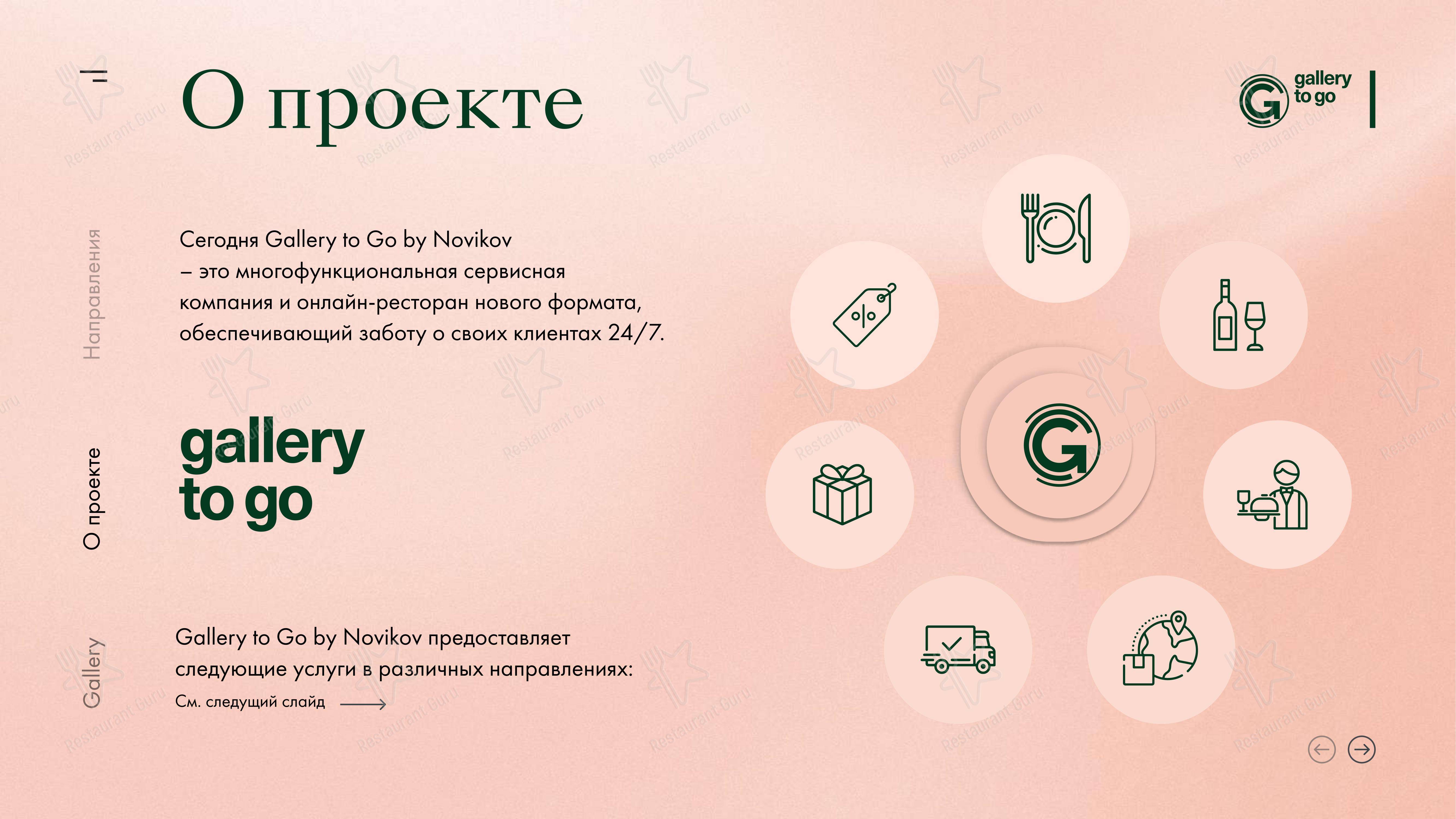 Меню кафе Gallery to Fly