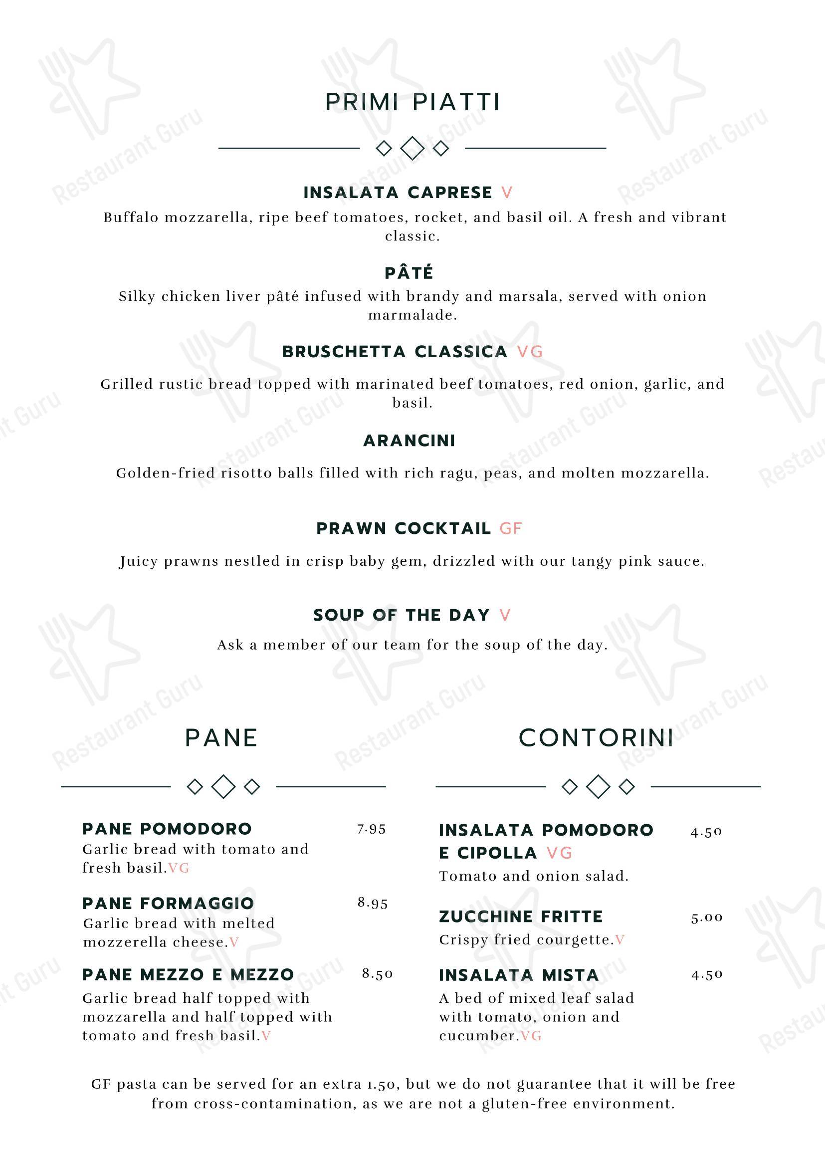 Меню ресторана Gio Ristorante - Меню