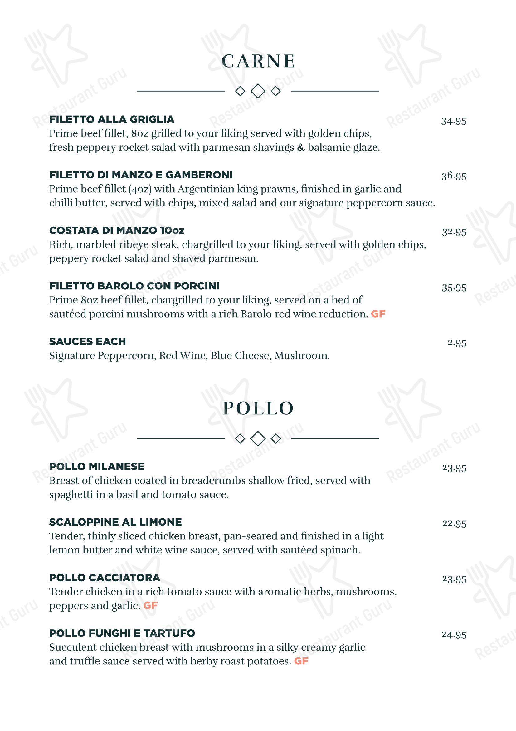 Gio Ristorante в Манчестере - Меню напитков