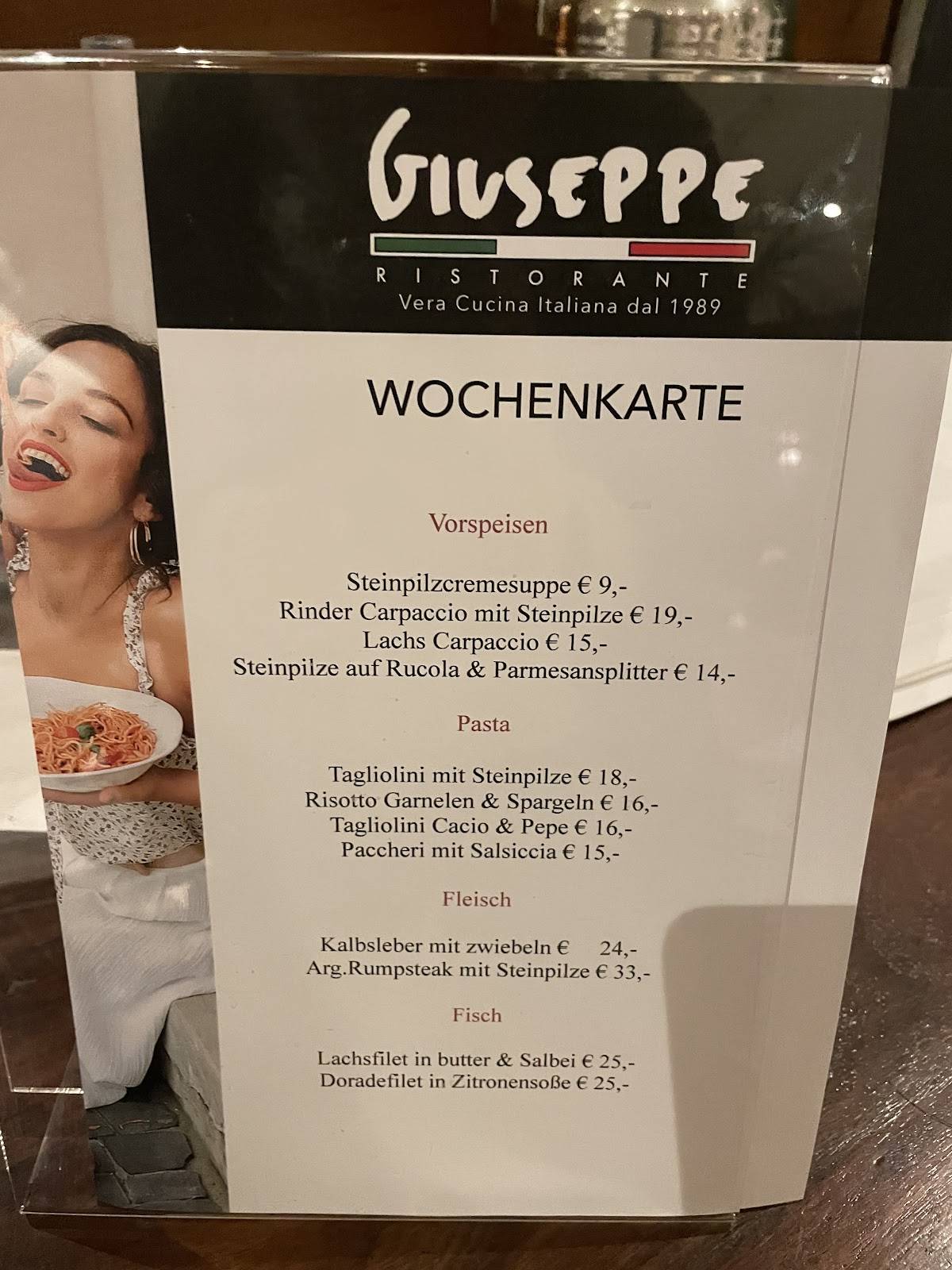 Giuseppe Ristorante меню