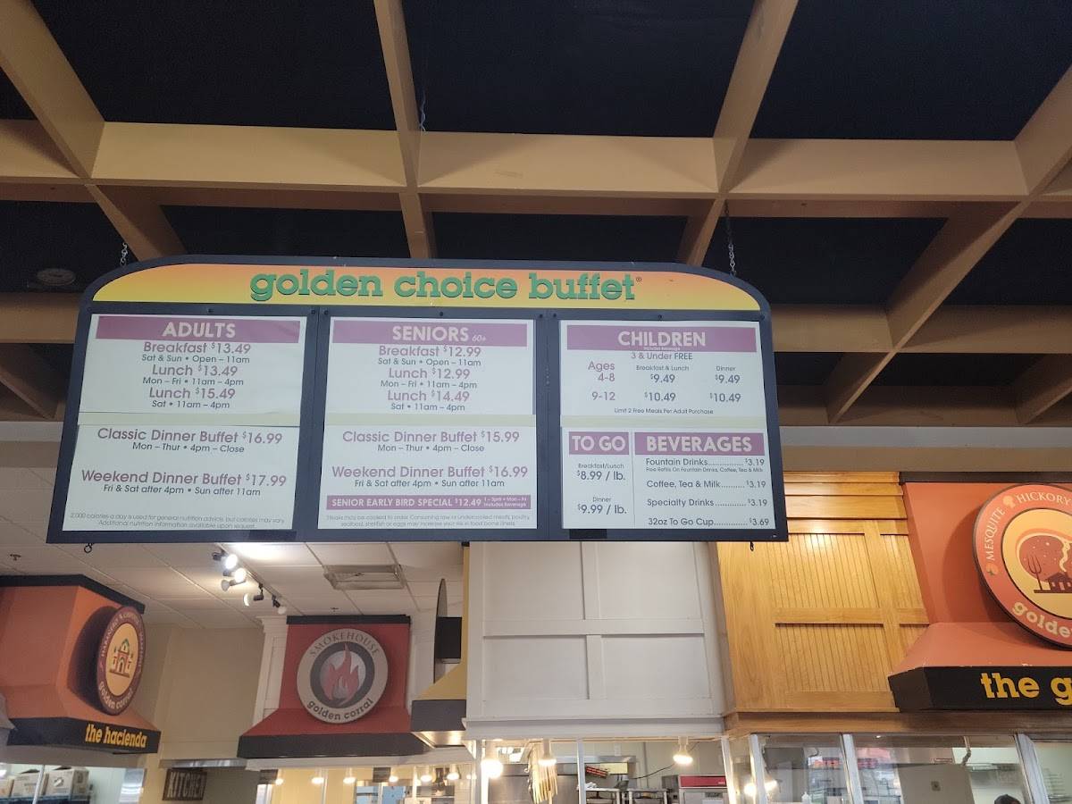 Golden Corral Buffet & Grill меню