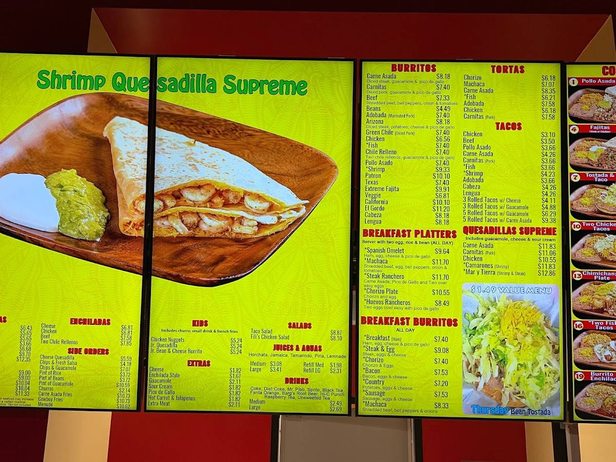 Filiberto's Mexican Food меню