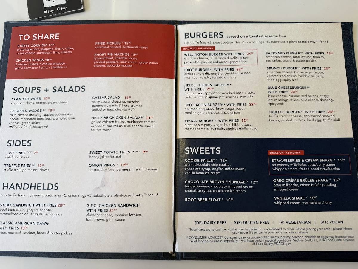 Gordon Ramsay Burger - Boston меню