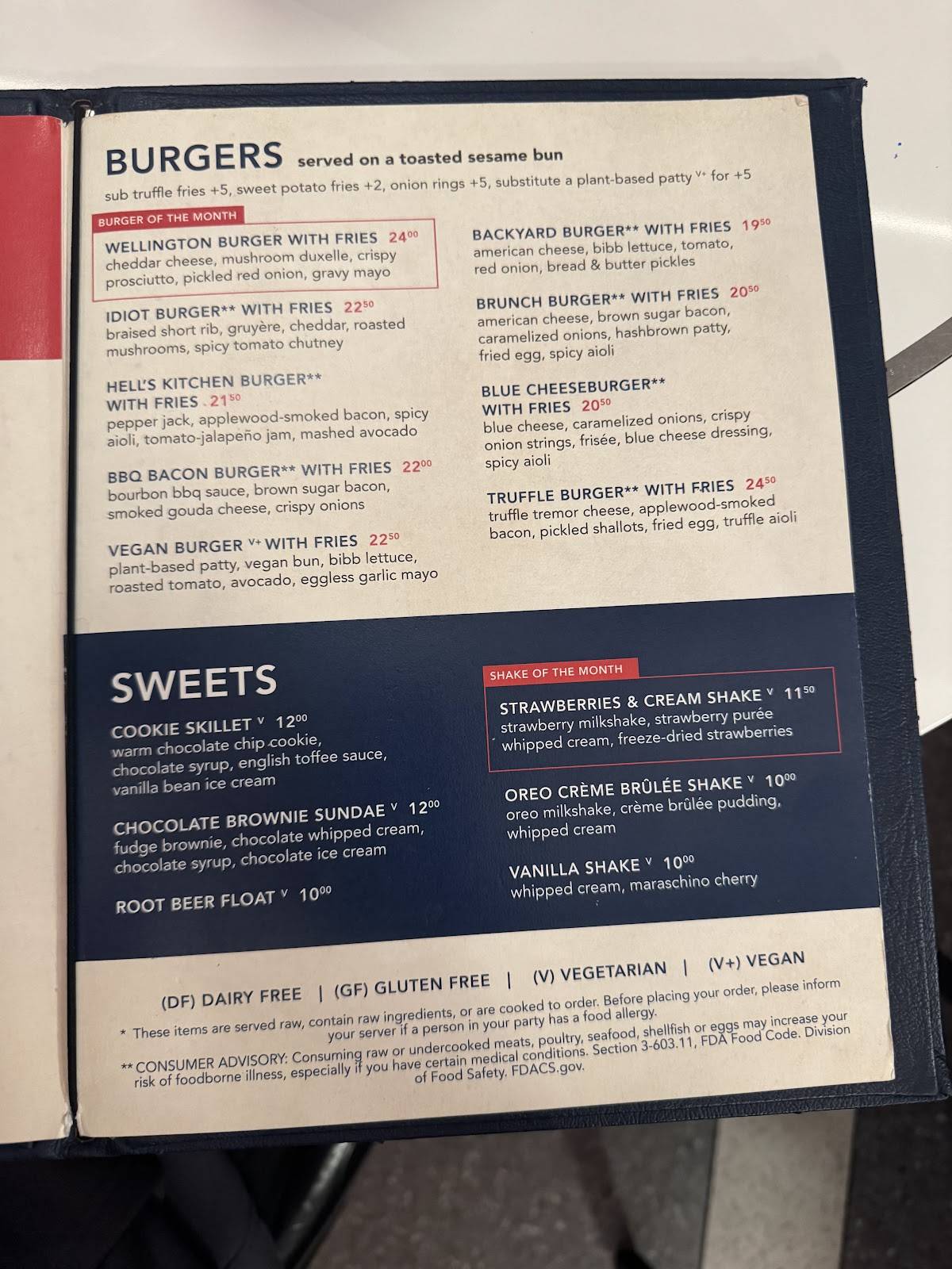 Gordon Ramsay Burger - Boston меню
